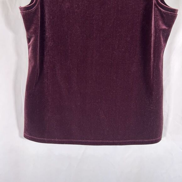 Gap Blouse Women's Small Solid Purple Velvet Zip Back Sleeveless Stretchy - Picture 3 of 8